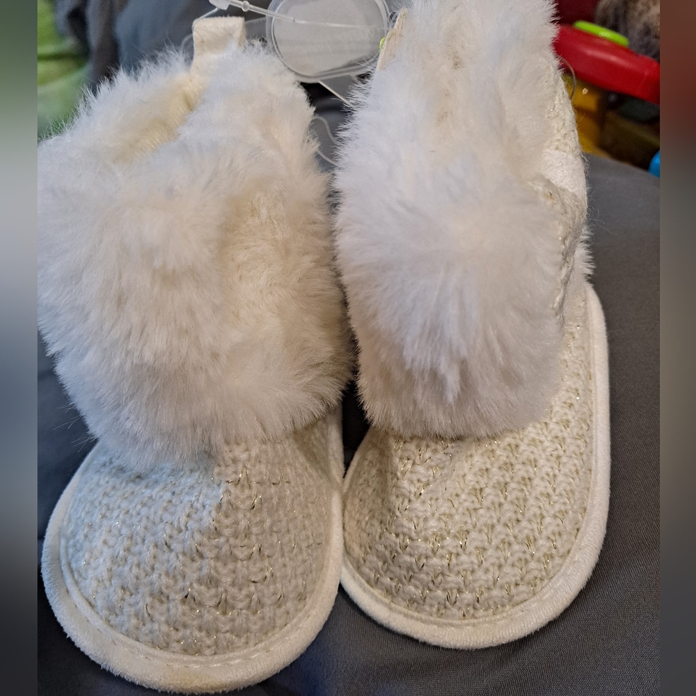 Faux Fur Baby Booties